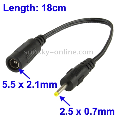 2,5 х 0,7 mm  Kabel(Adapter) Stromversorgung , Länge: 18 mitm