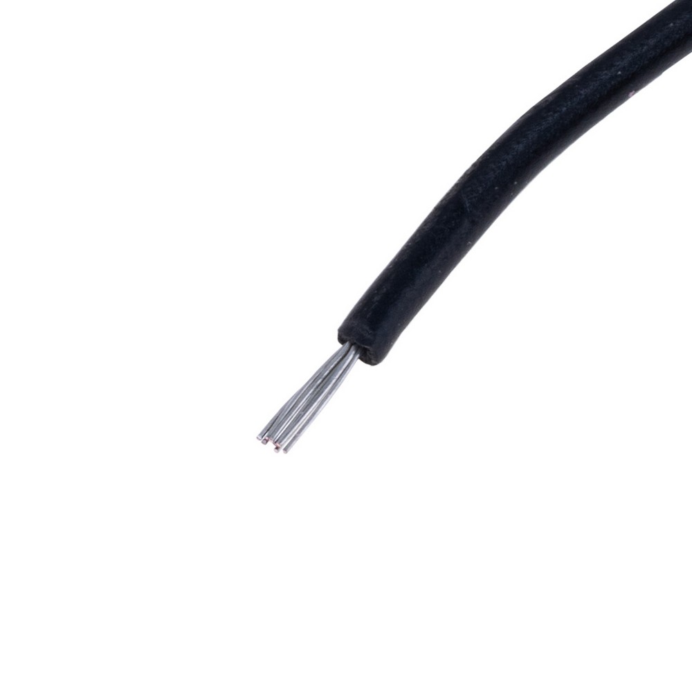 Провод многожильный 0,14мм2 (8xD0,15мм, луженая медь) черный, PVC (AVR0.14-8/0.15-TCU-B)