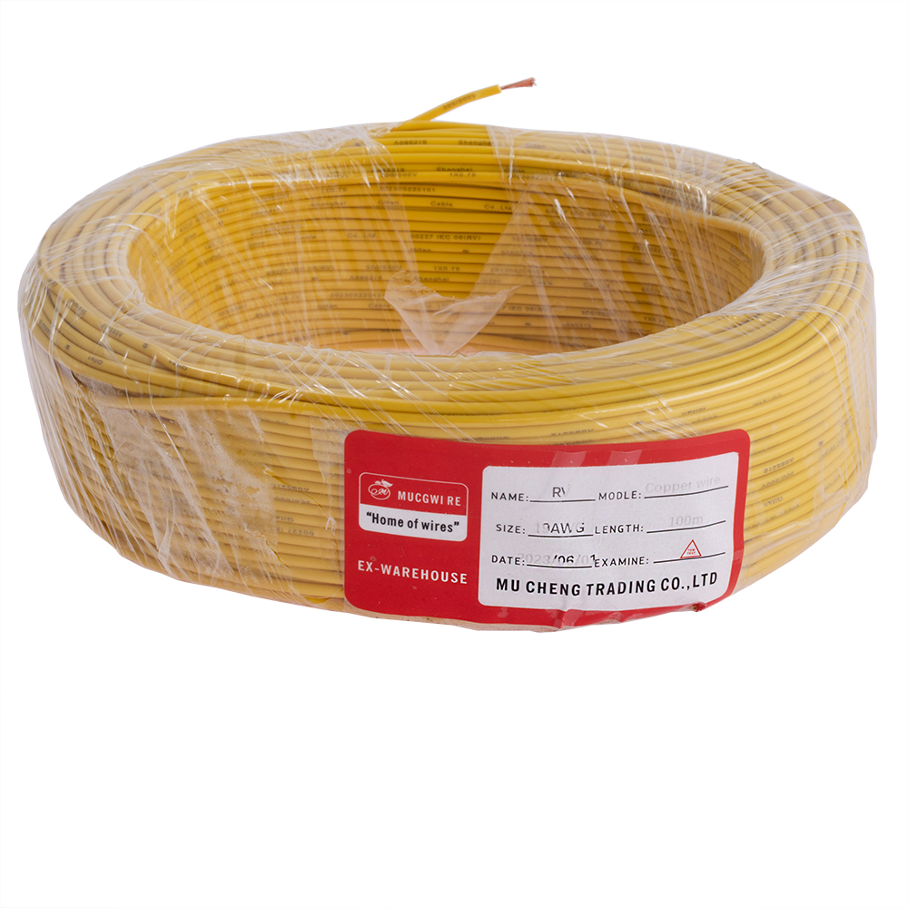 Провод многожильный 0.75mm2 (19AWG/24xD0.20мм, медь, PVC), желтый