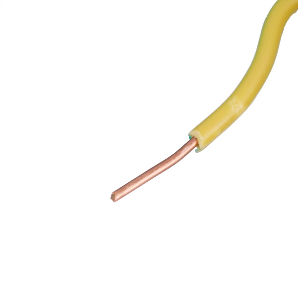 Провод монолитный 0.75mm2 (19AWG/D0.80мм, медь, PVC), желто-зеленый