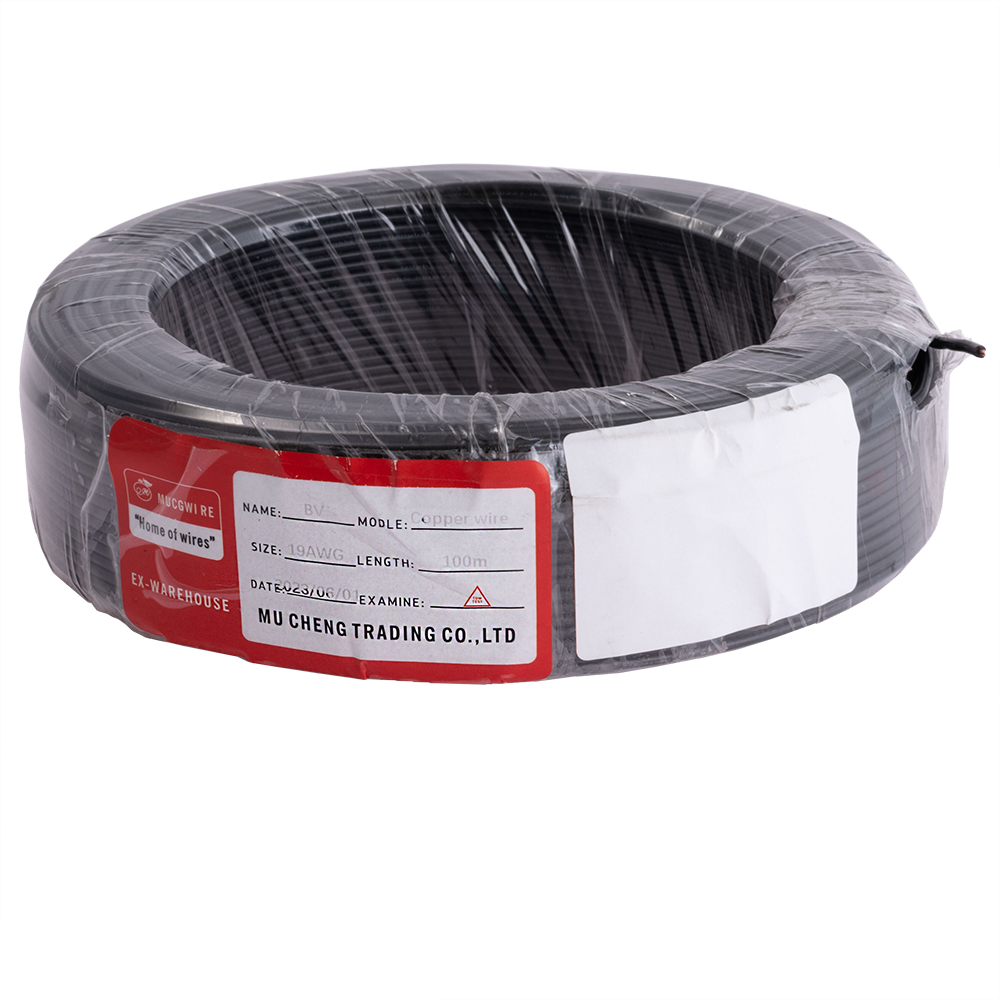 Провод монолитный 0.75mm2 (19AWG/D0.80мм, медь, PVC), черный