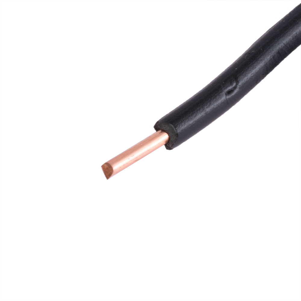 Провод монолитный 0.75mm2 (19AWG/D0.80мм, медь, PVC), черный