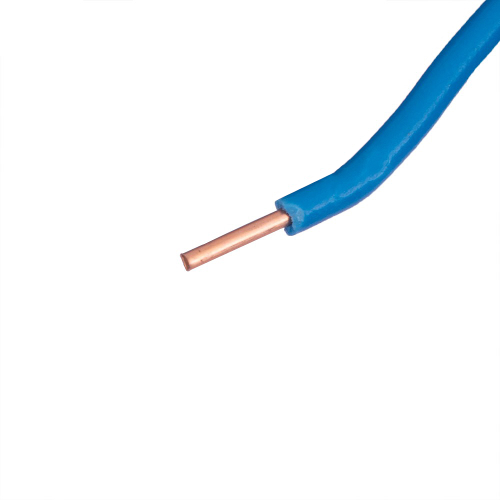 Провод монолитный 0.75mm2 (19AWG/D0.80мм, медь, PVC), синий
