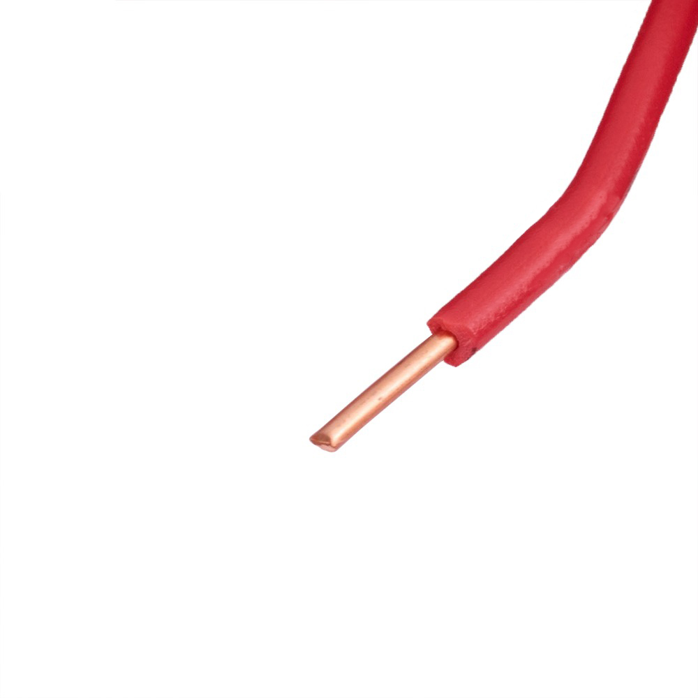 Провод монолитный 0.75mm2 (19AWG/D0.80мм, медь, PVC), красный