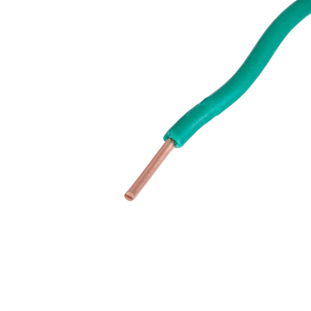 Провод монолитный 1.0mm2 (18AWG/D1.13мм, медь, PVC), зеленый