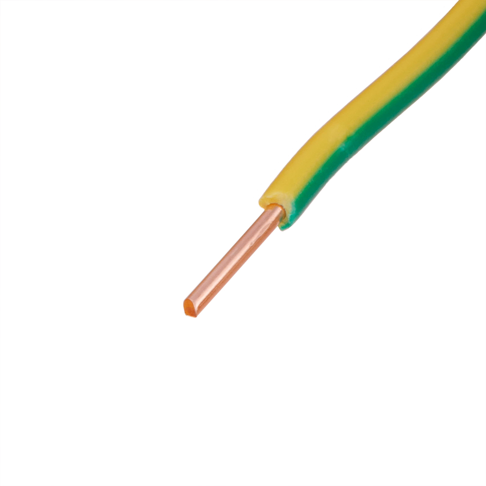 Провод монолитный 1.0mm2 (18AWG/D1.13мм, медь, PVC), желто-зеленый