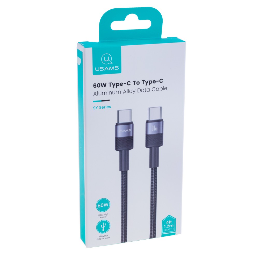 SJ724 60W Aluminum Alloy Data Cable Type-C To Type-C - SY Series 1.2M (SJ724USB01 Tarnish – USAMS)