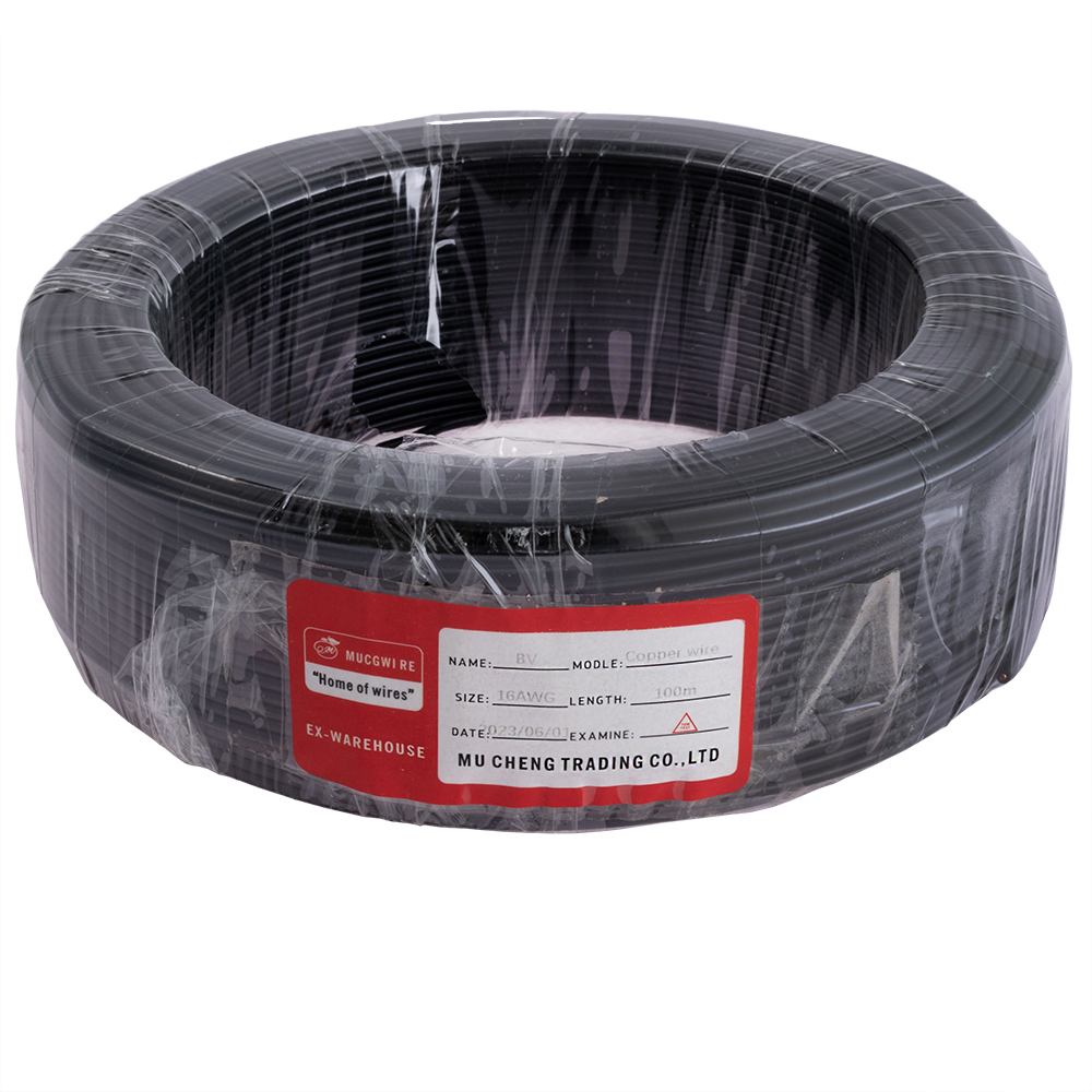 Провод монолитный 1.5mm2 (16AWG/D1.38мм, медь, PVC), черный