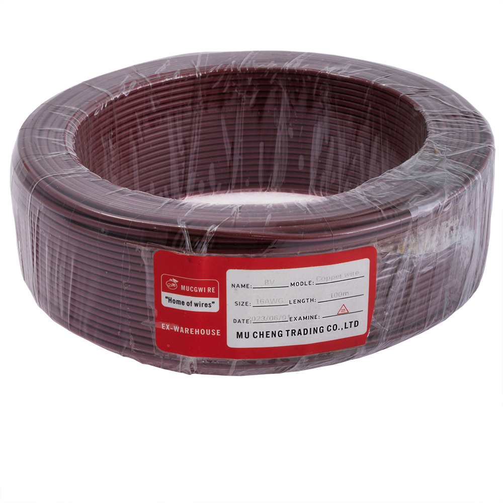 Провод монолитный 1.5mm2 (16AWG/D1.38мм, медь, PVC), коричневый