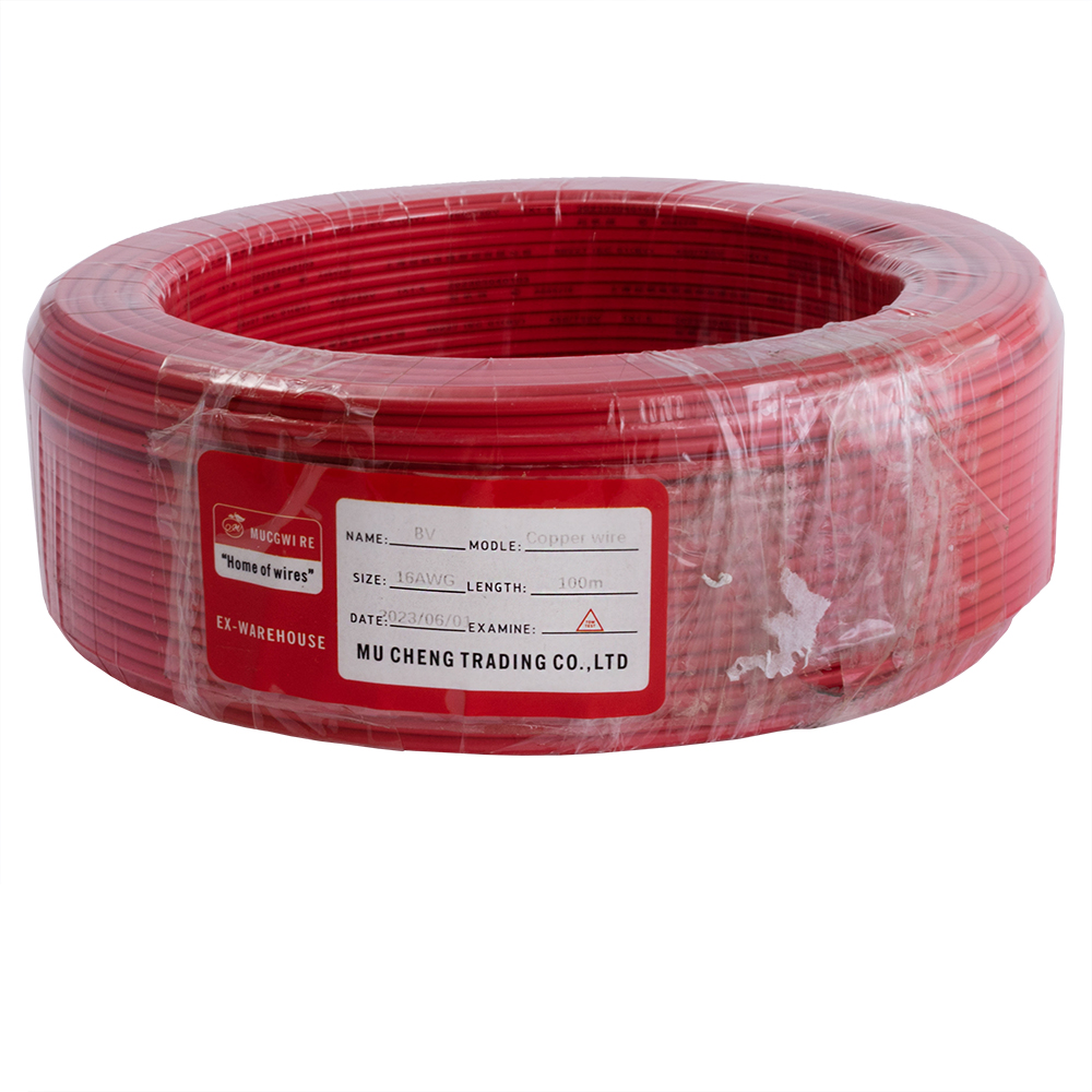 Провод монолитный 1.5mm2 (16AWG/D1.38мм, медь, PVC), красный