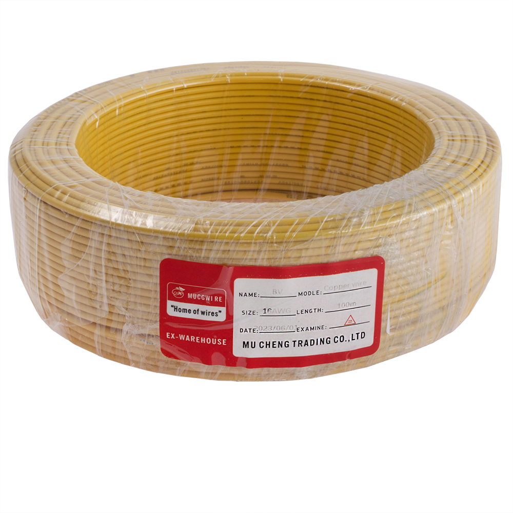 Провод монолитный 1.5mm2 (16AWG/D1.38мм, медь, PVC), желтый