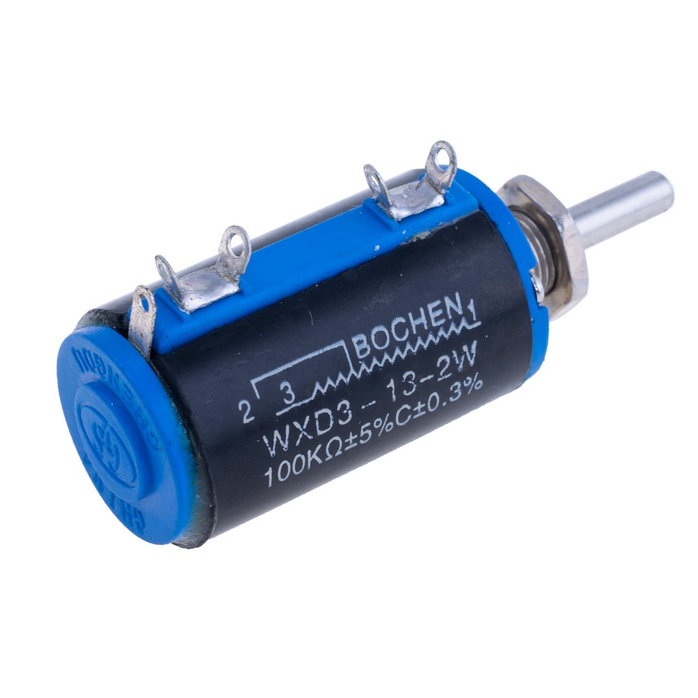 Багатооборотний потенціометр дротовий 100 kOhm, WXD3-13-2W-100K Ohm