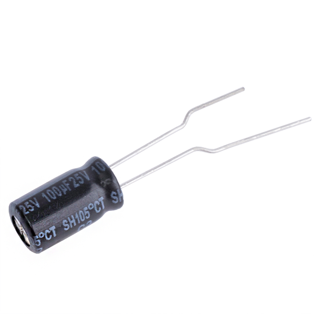 100uF 25V SH 6x11mm 105°C (SH025M0100AZS-0611-Yageo) (электролитический конденсатор)