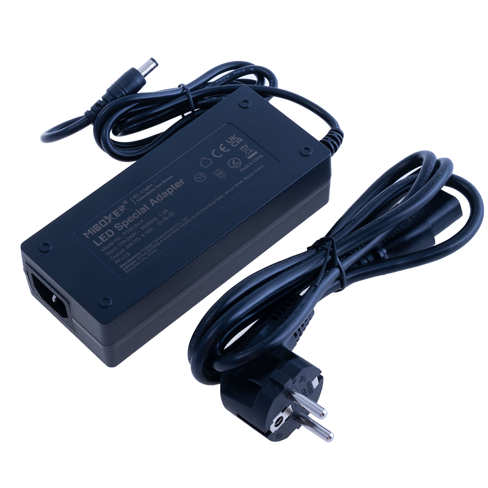 Блок живлення настільний 100W 24V, роз'єм:2.1x5.5mm, для світлодіодної стрічки P100-24-A Блок живлення настільний 100W 24V, роз'єм:2.1x5.5mm, для світлодіодної стрічки P100-24-A