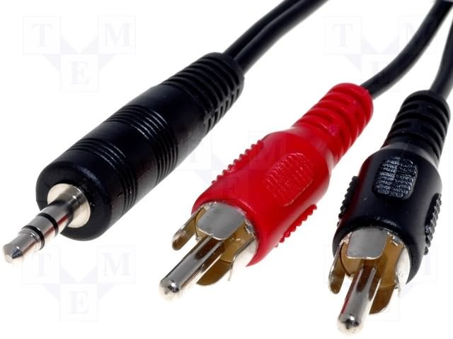 Kabel, Stecker Jack 3,5 mm, Stecker RCA x2, 1,5m (CABLE-458)