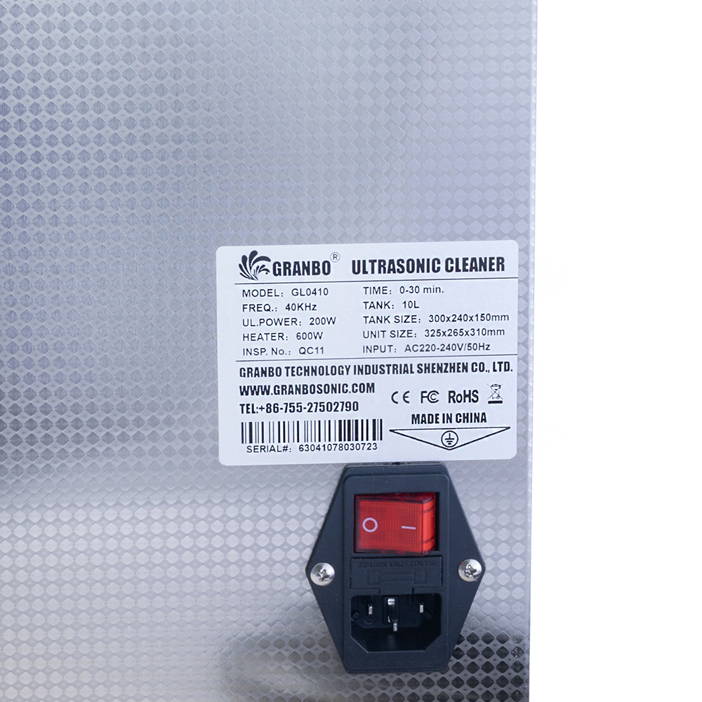 Ультразвуковой очиститель-ванна 10л 200Вт / 40kHz c подогревом 300Вт (GL0410 – Granbo)