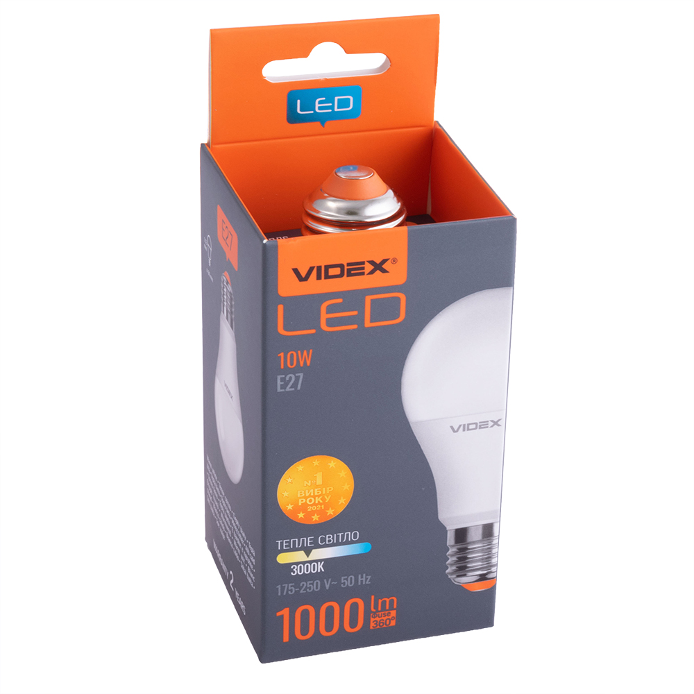 Лампа светодиодная 10Вт VIDEX Standart, 3000К, E27, 220V (VL-A60e-10273) Лампа светодиодная 10Вт VIDEX Standart, 3000К, E27, 220V (VL-A60e-10273)