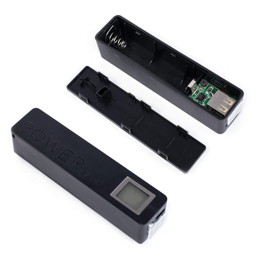 Корпус 1x18650 с USB и индикацией заряда, черный