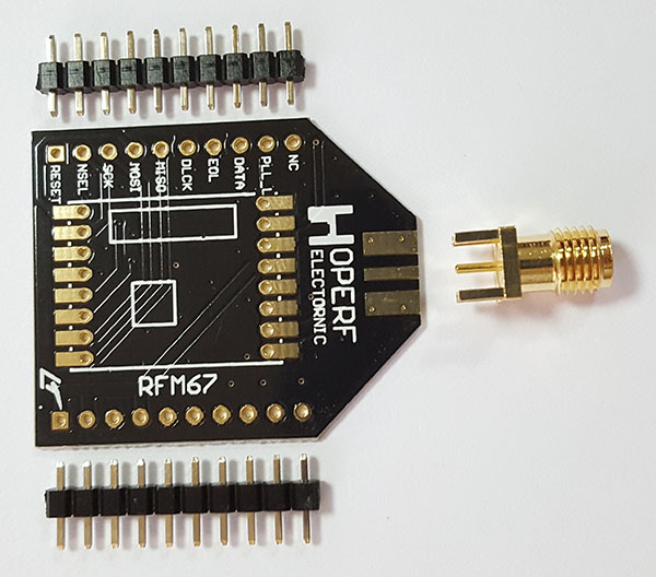 HopeDuino адаптер для радиомодуля RFM67W