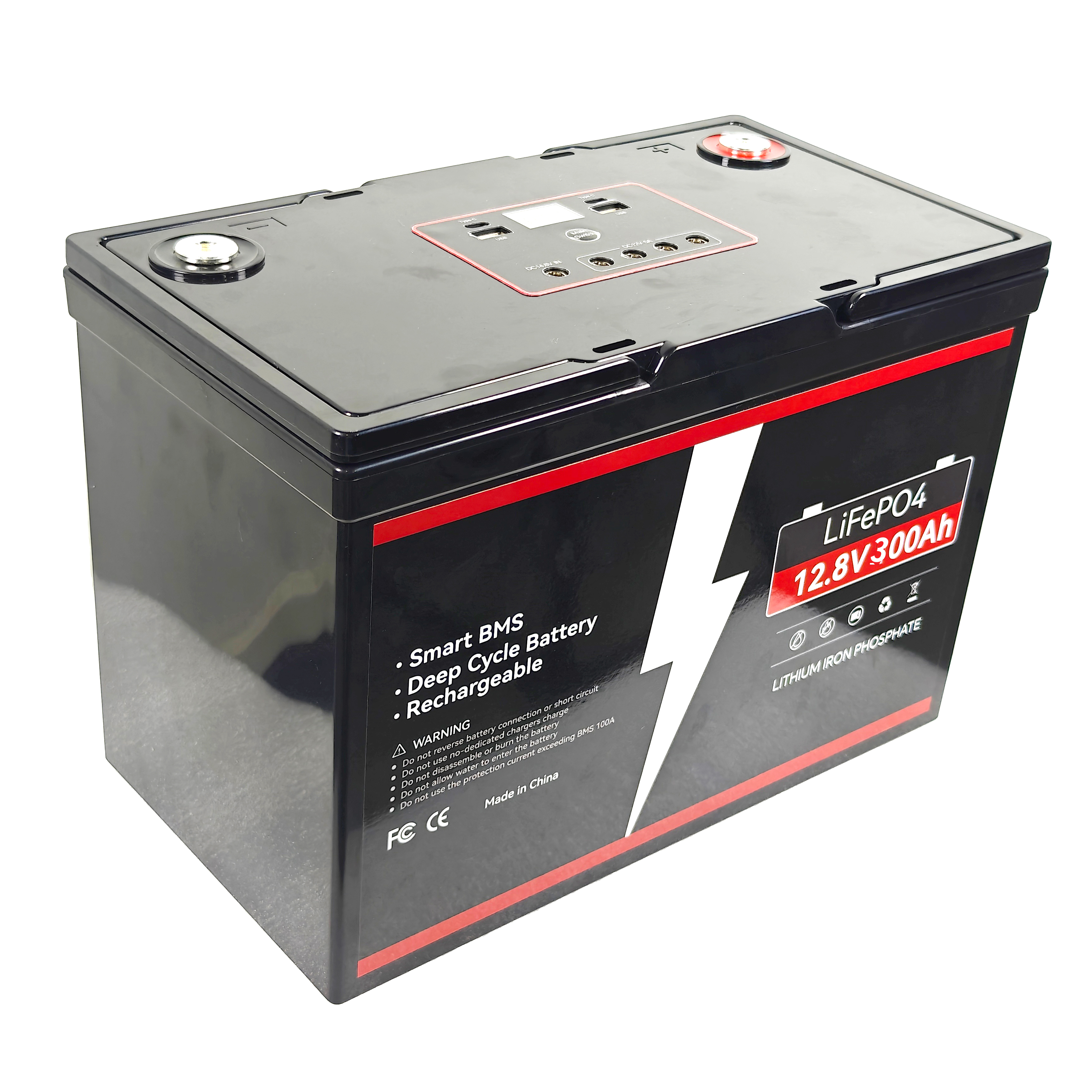 LiFePO4 300Ah, 12.8V, 520x270x230mm, LIFEPO4 with Smart BMS 300Ah 12.8V LiFePO4 300Ah, 12.8V, 520x270x230mm, LIFEPO4 with Smart BMS 300Ah 12.8V