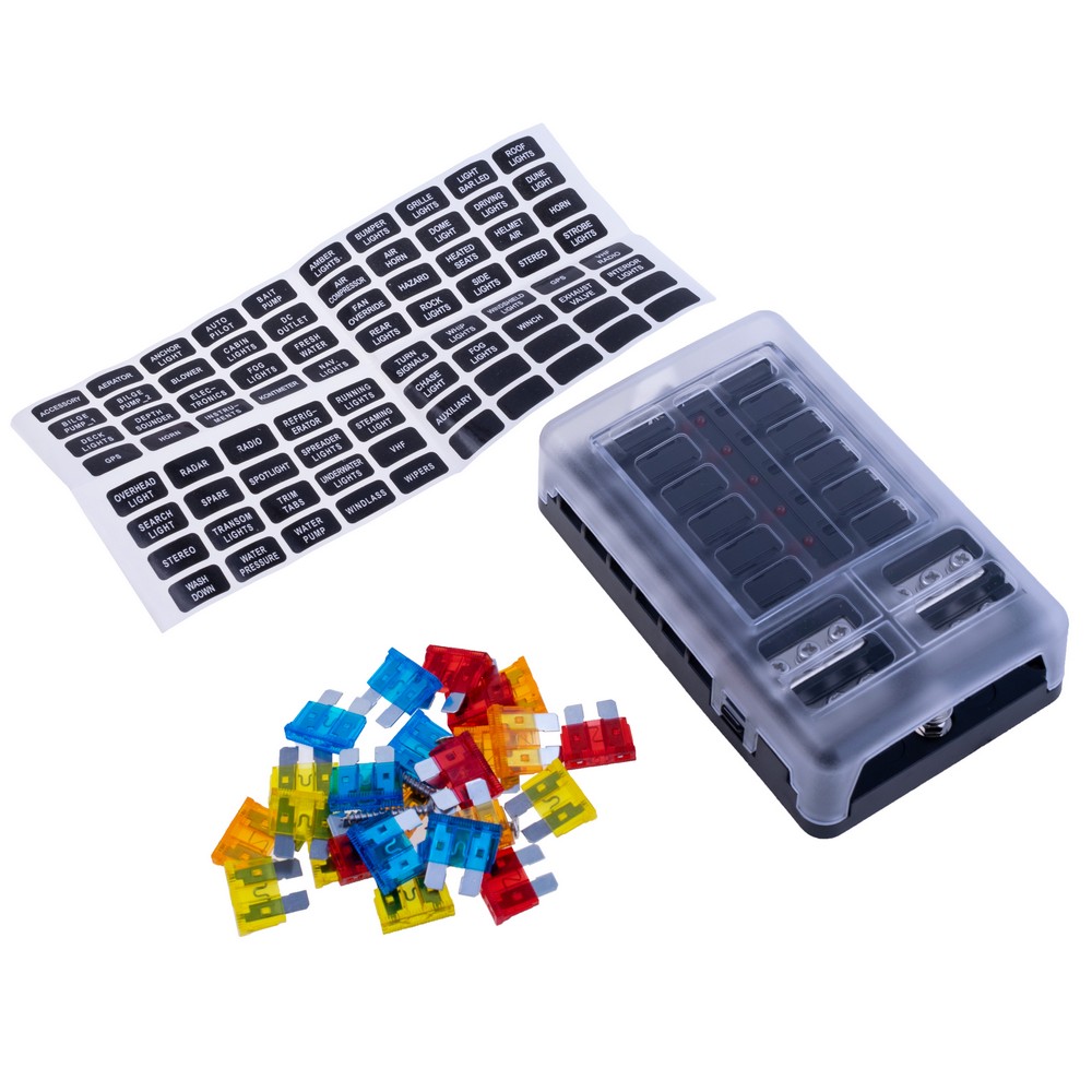 Блок на 12 запобіжників ATC/ATO, 32VDC, FB-1714