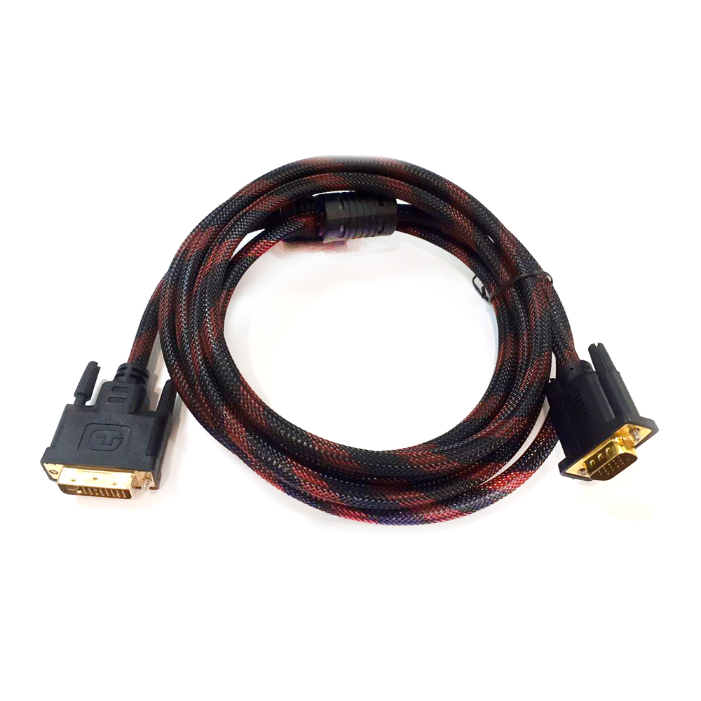 Кабель VGA (male)-DVI-I (male)(24+5) 3m., 2 ферити, круглий чорний Кабель VGA (male)-DVI-I (male)(24+5) 3m., 2 ферити, круглий чорний