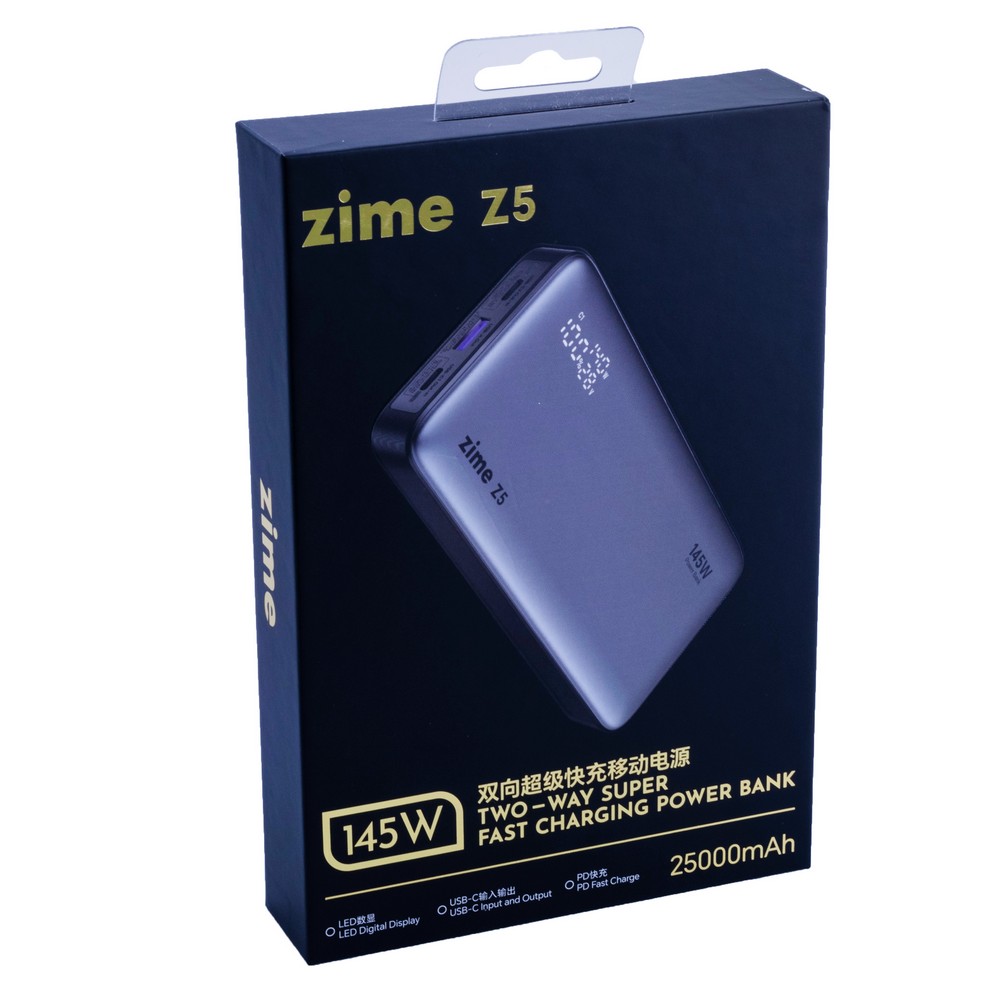 Power Bank 25000mAh 90Wh (14000mAh @ 5V/6A) 145W max Black (Z5 – zime)
