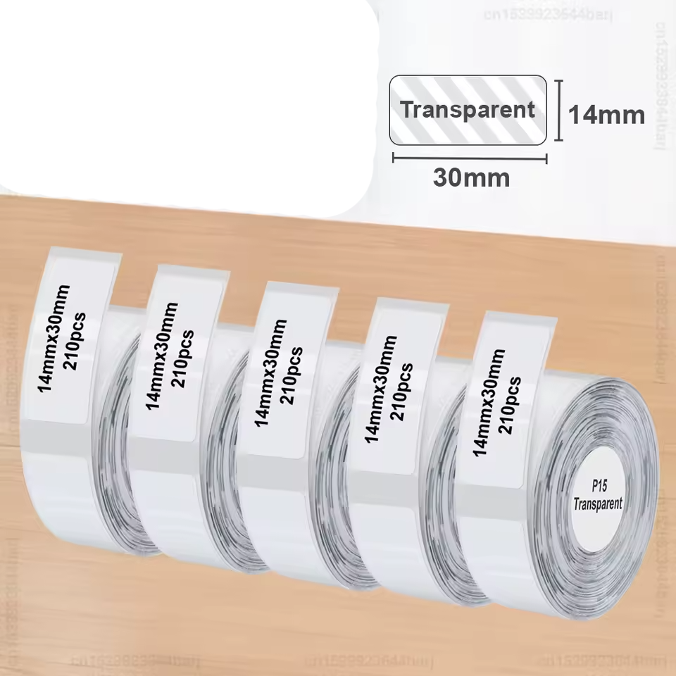 Стрічка для принтера етикеток прозора, для маркування 14x30mm, 1 бобіна Стрічка для принтера етикеток прозора, для маркування 14x30mm, 1 бобіна