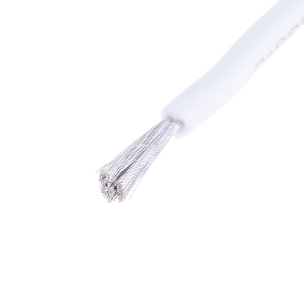 Силіконовий провід 15AWG (1.5mm²-300/0.08TS) білий Силіконовий провід 15AWG (1.5mm²-300/0.08TS) білий