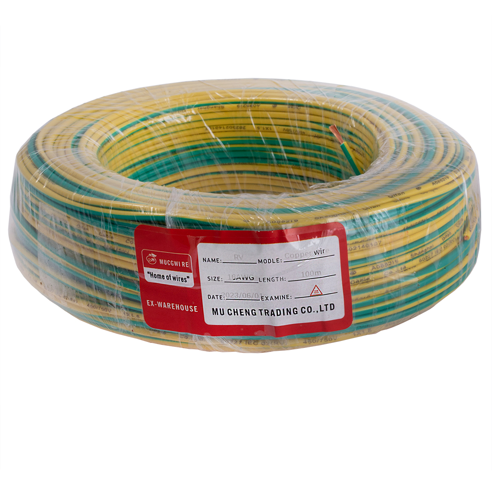 Провод многожильный 1.5mm2 (16AWG/48xD0.20мм, медь, PVC), желто-зеленый