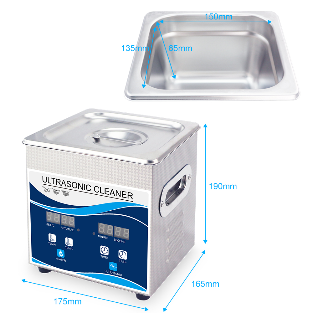 Ультразвуковой очиститель-ванна 1,3л 120Вт/40kHz c подогревом 150Вт (GS0201 – Granbo)