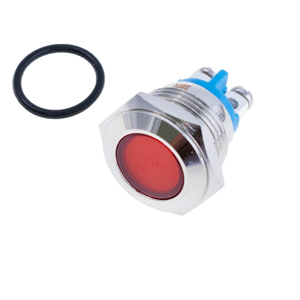 Anzeigeleuchte 16 mm mit roter Beleuchtung IP67, 220V, GQ16AS-D-3 220V RED Anzeigeleuchte 16 mm mit roter Beleuchtung IP67, 220V, GQ16AS-D-3 220V RED