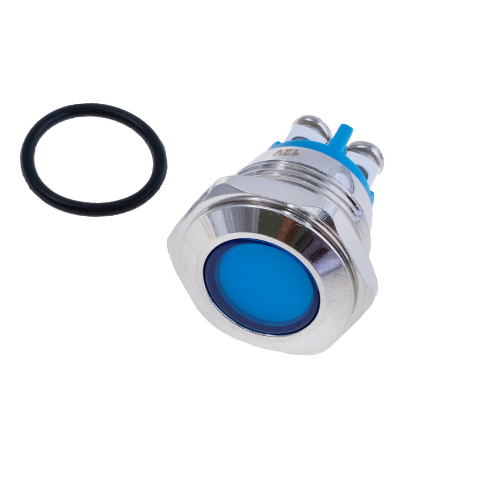 Anzeigeleuchte 16 mm mit blauer Beleuchtung IP67, 12V, GQ16AS-D-3 12V BLUE Anzeigeleuchte 16 mm mit blauer Beleuchtung IP67, 12V, GQ16AS-D-3 12V BLUE