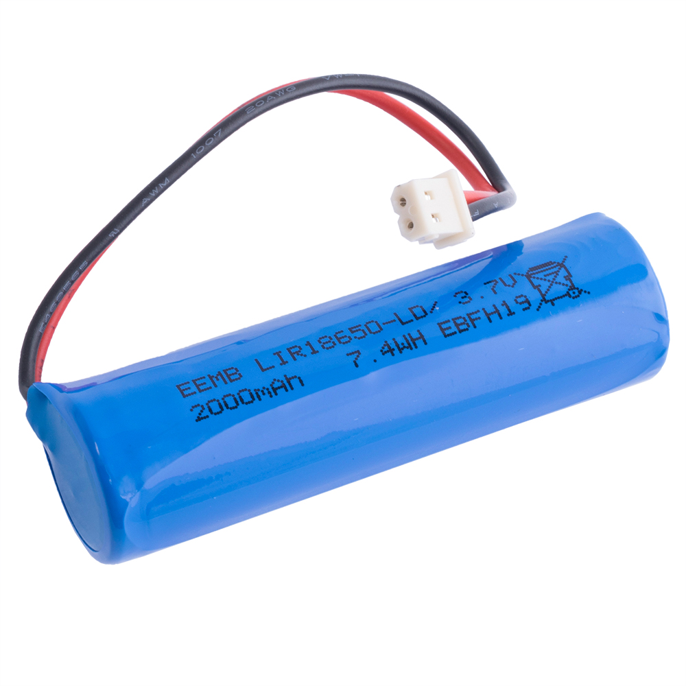 Аккумулятор 18650 с контактами 3.7V, 2000mAh