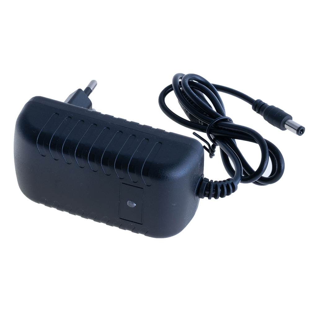Блок живлення з вилкою 24W 12V, роз'єм:2.5x5.5мм, з фіритовим фільтром OV-A016