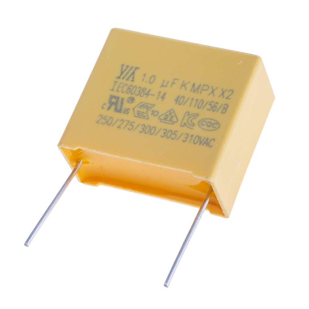 MPX 1µF 310VAC J(±5%), P=22,5mm, 26,5x22x12,5mm X2-105K310VACE6 YY-конденсатор плівковий