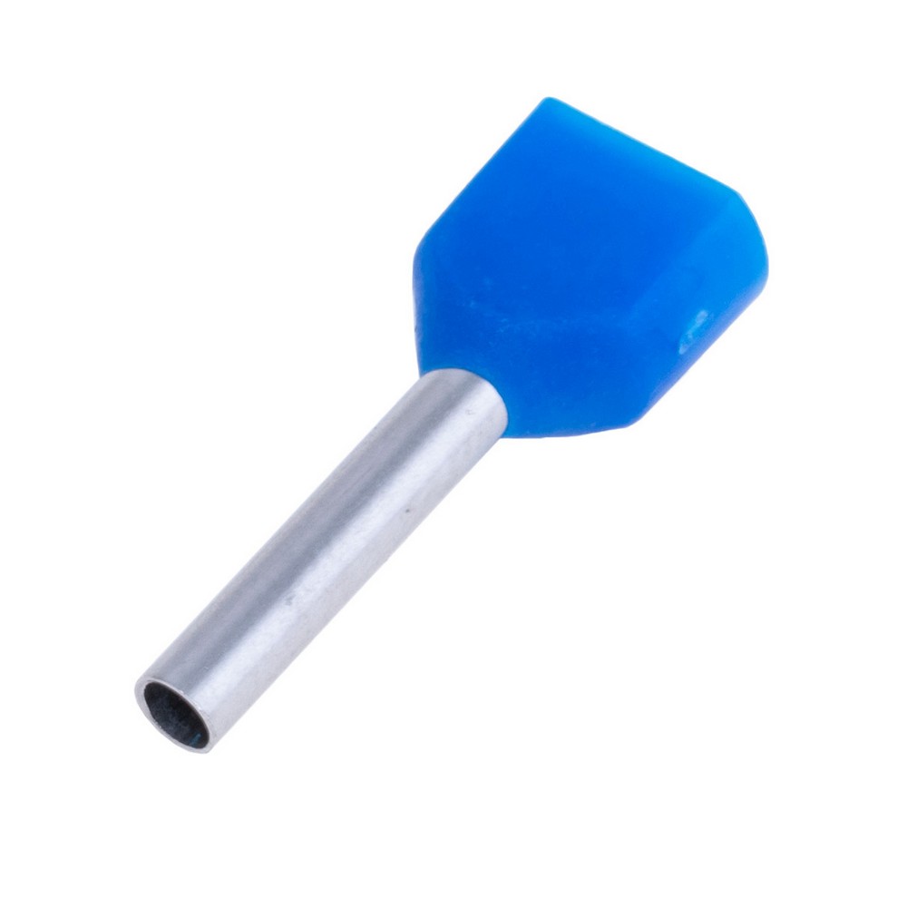 Kabel- Kabelschuh Doppel- blau, Querschnitt 2×0,75 мм², Länge 10 мм, TE7510