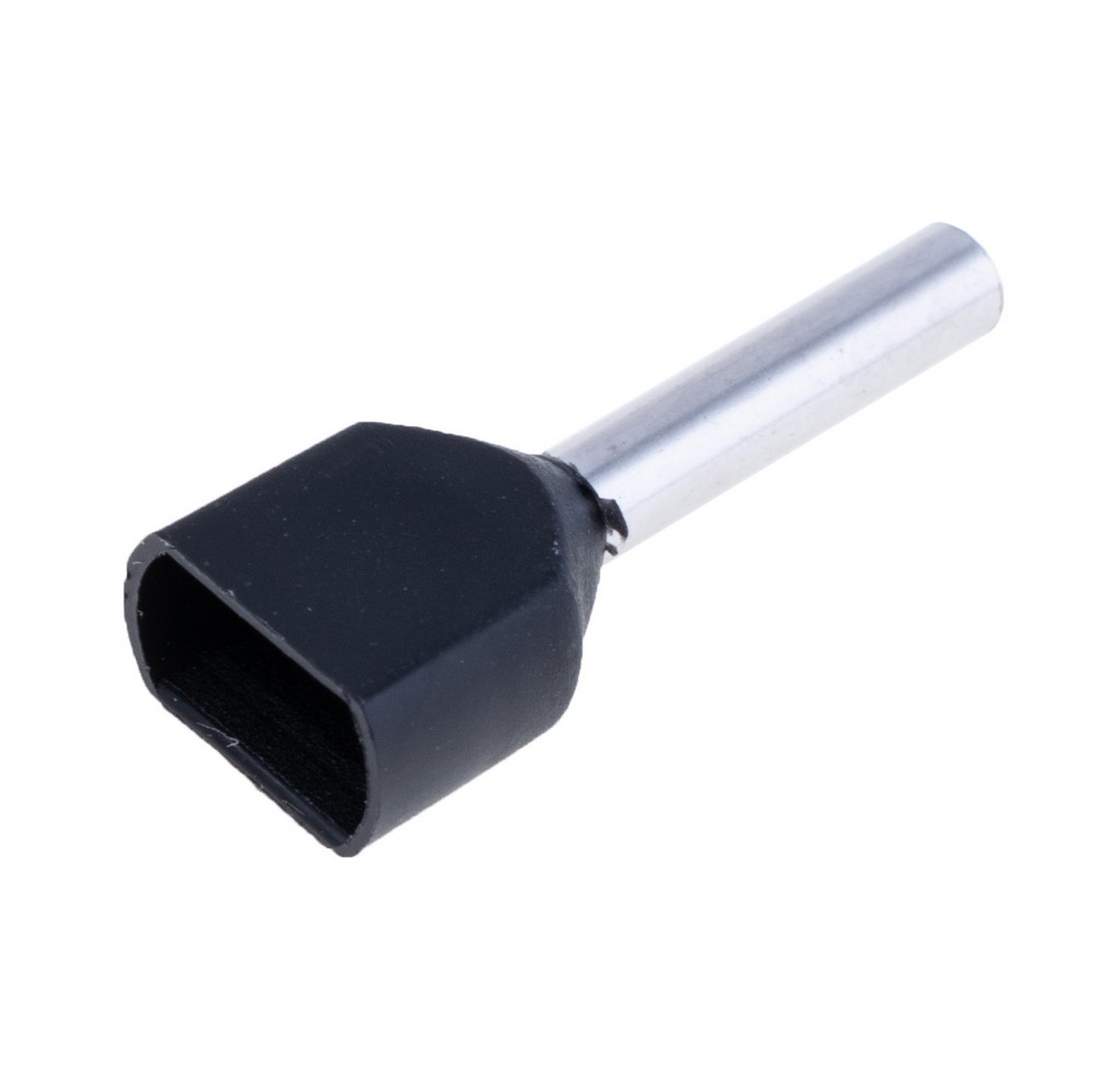 Kabel- Kabelschuh Doppel- schwarz, Querschnitt 2×1,5 мм², Länge 12 мм, TE1512