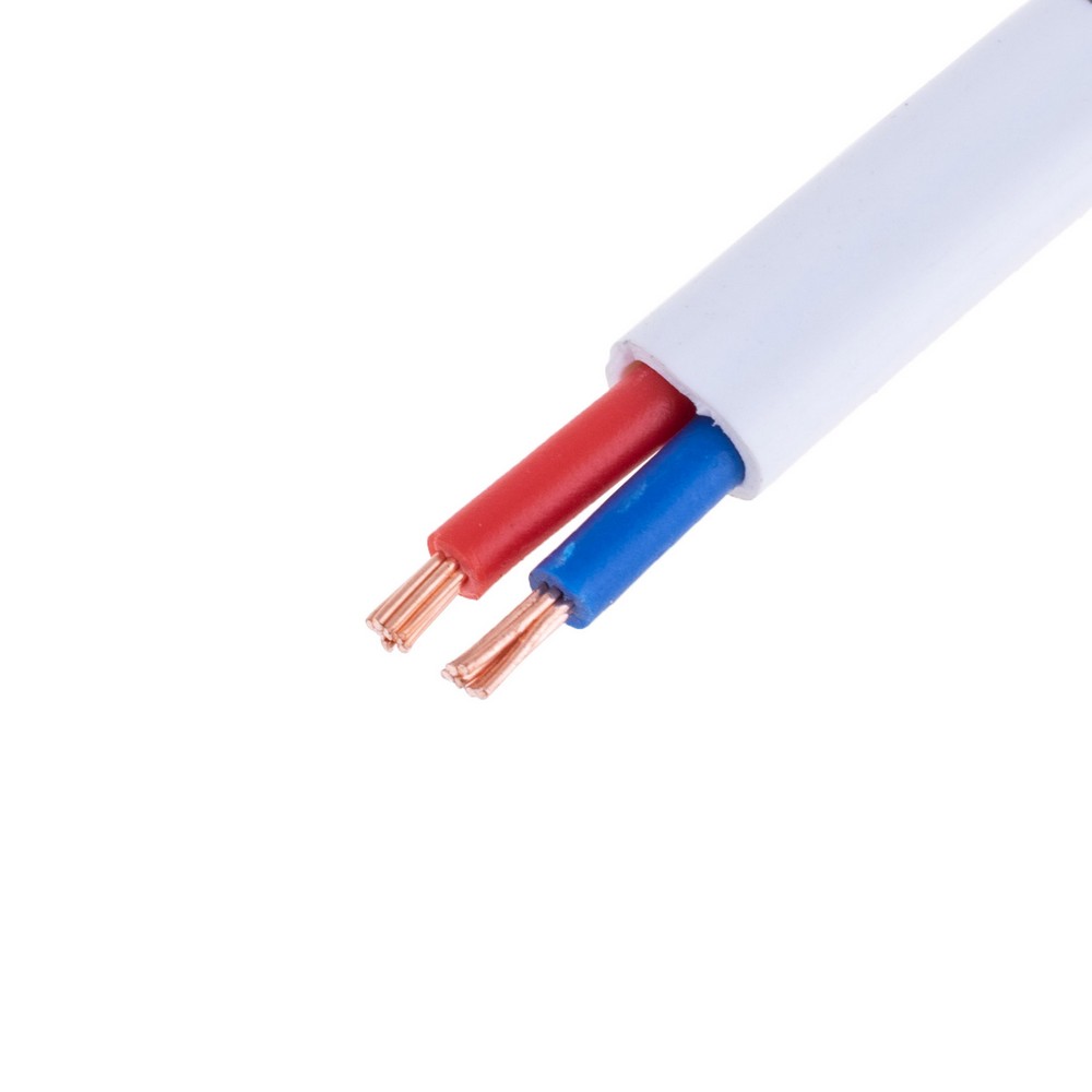 Провід плоский 2x1.5mm² багатожильний в білій оболонці 16AWG (PVC, 2 x 48xD0.2mm) чорний, червоний Провід плоский 2x1.5mm² багатожильний в білій оболонці 16AWG (PVC, 2 x 48xD0.2mm) чорний, червоний