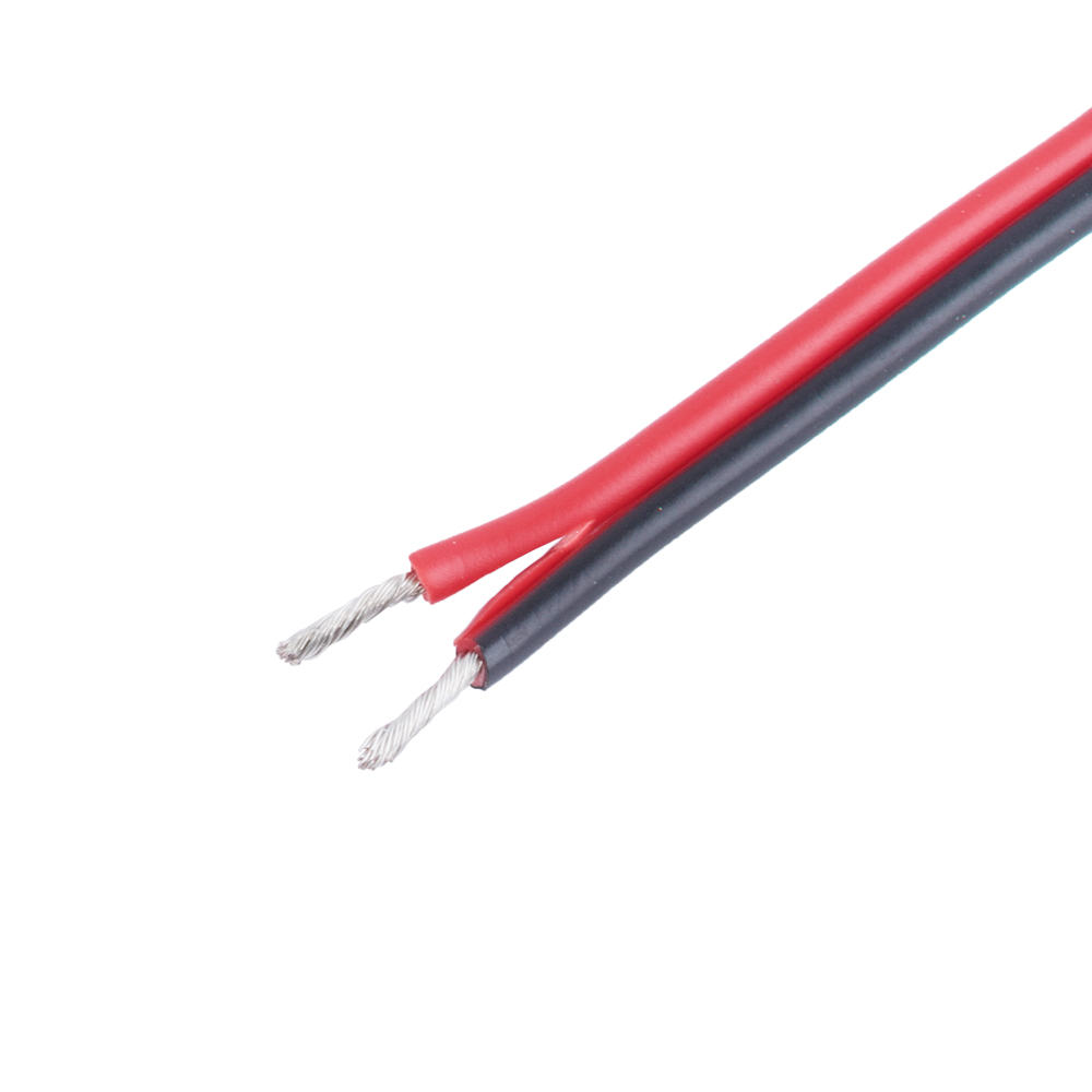 Провод питания плоский 2-жильный 18 AWG (PVC, 34/0.15/TS) черный+красный