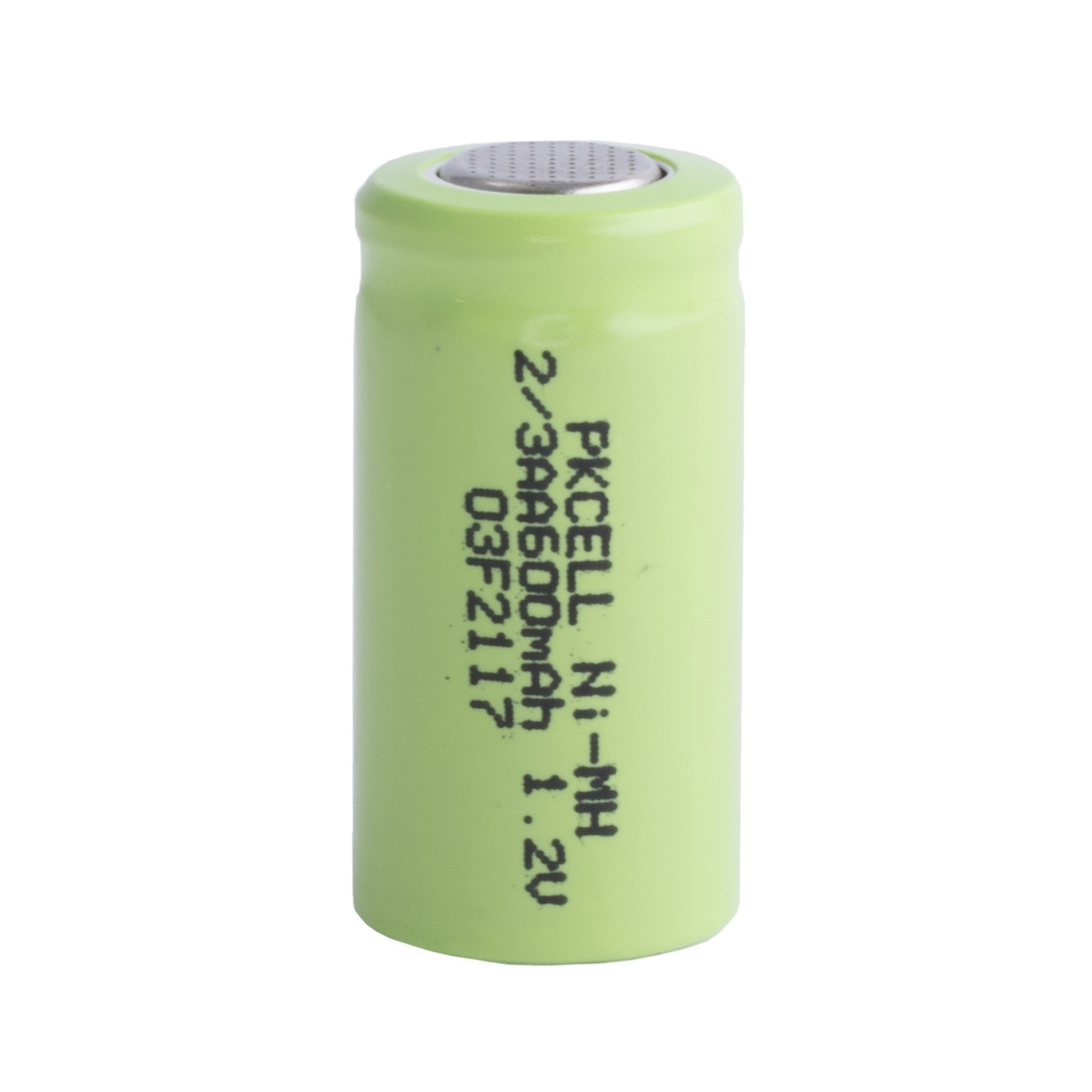 Аккумулятор "2/3AA" 600 mAh - PKCELL (NI-MH 2/3AA600MAH 1.2V, flat cap)