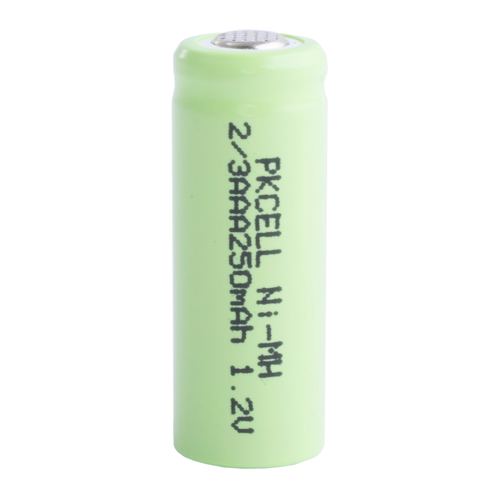 Аккумулятор "2/3AAA" 250 mAh - PKCELL (NI-MH 2/3AAA250mah 1.2v flat cap)