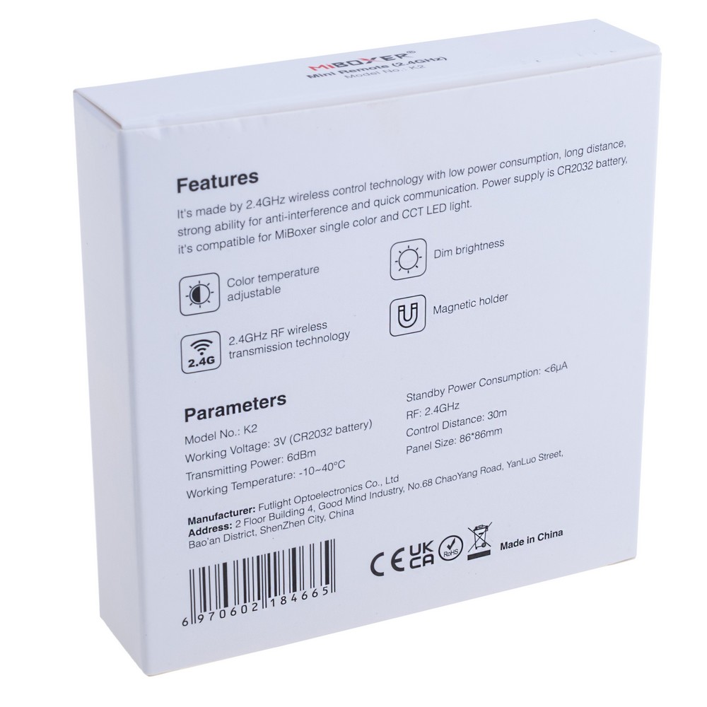 Міні-пульт дистанційного керування температурою та яскравістю 2.4G, K2
