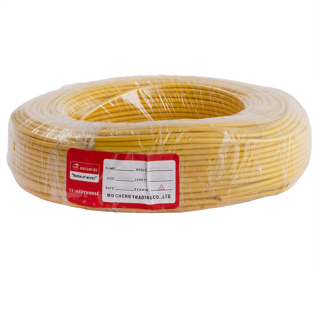 Провод многожильный 2.5mm2 (14AWG/77xD0.20мм, медь, PVC), желтый