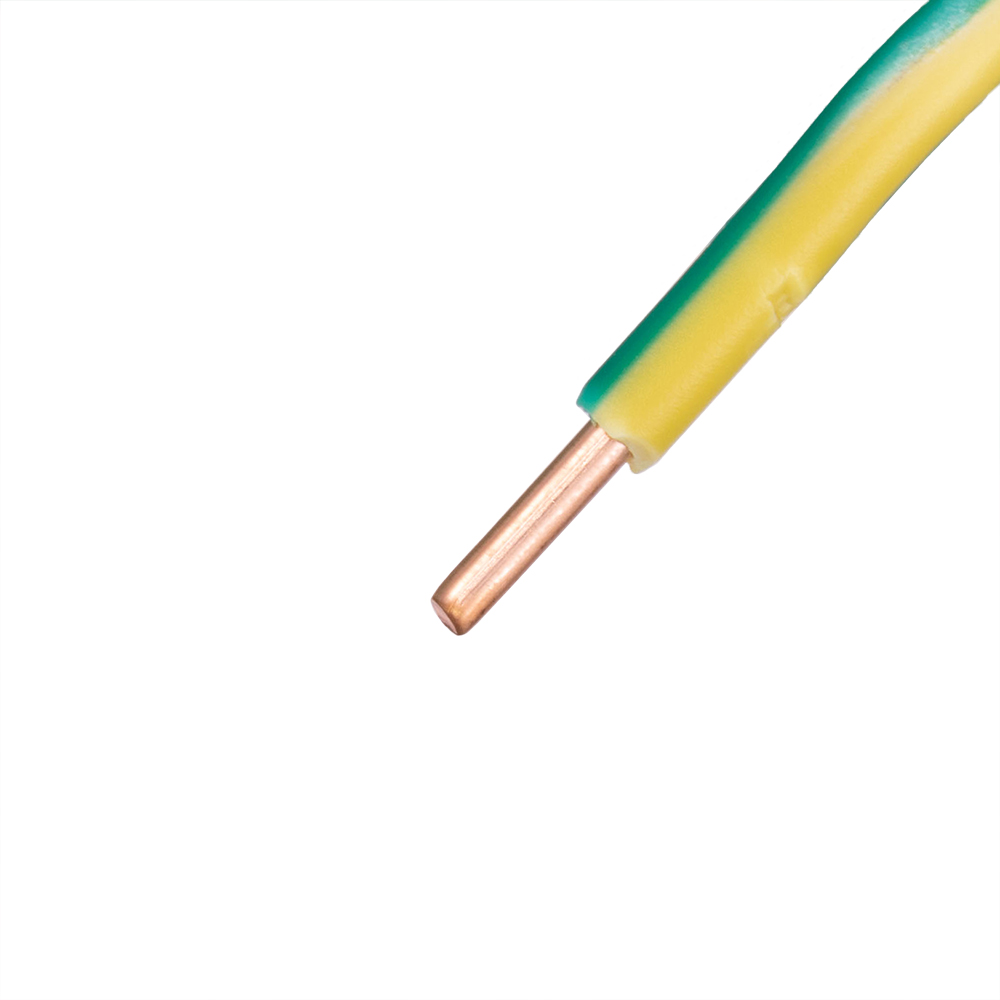 Провод монолитный 2.5mm2 (14AWG/D1.78мм, медь, PVC), желто-зеленый