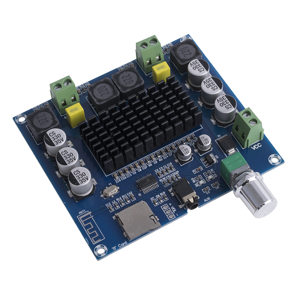 Цифровой 2.0 усилитель класс D на TDA7498 с Bluetooth 5.0, TF card, AUX 2*100Вт Цифровой 2.0 усилитель класс D на TDA7498 с Bluetooth 5.0, TF card, AUX 2*100Вт