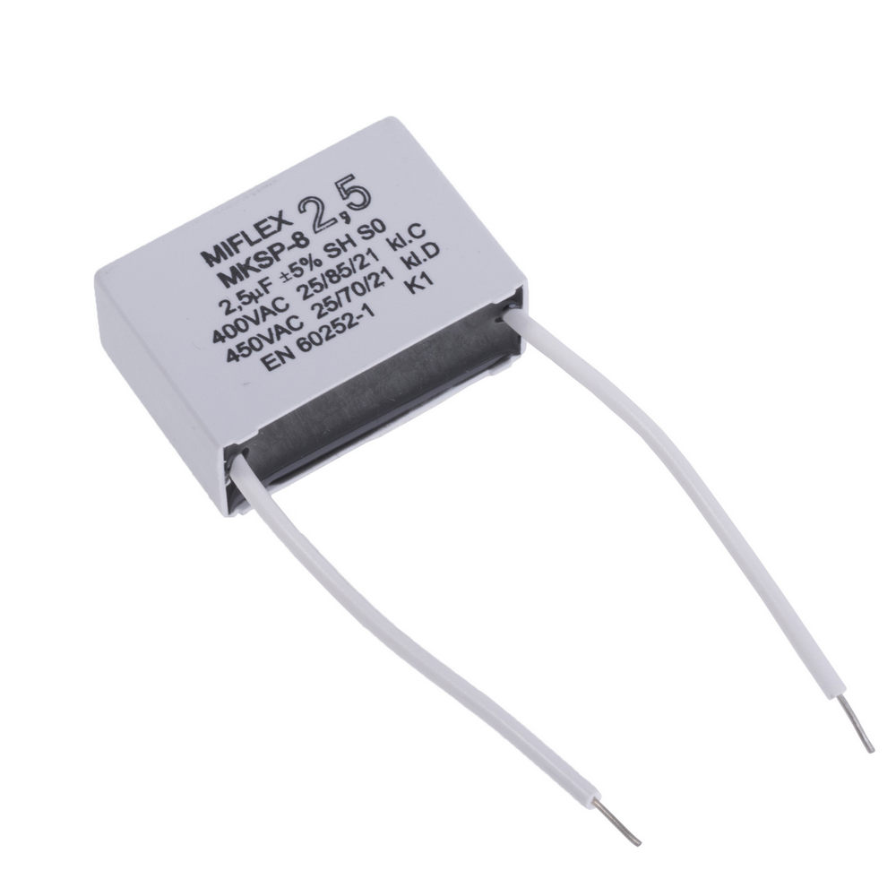 2,5uF 400VAC  ±10%  41.4x28.5x16mm (I250V525J-C) (Motorkondensator)