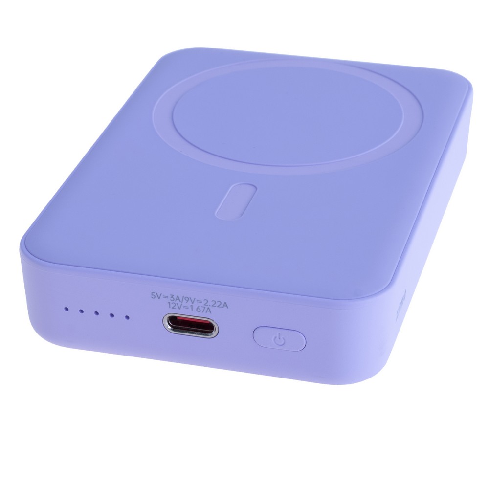 Power Bank 10000mAh 38.5Wh (6000mAh @ 5V/2A) 20W max Purple (WS-T156 – zime)