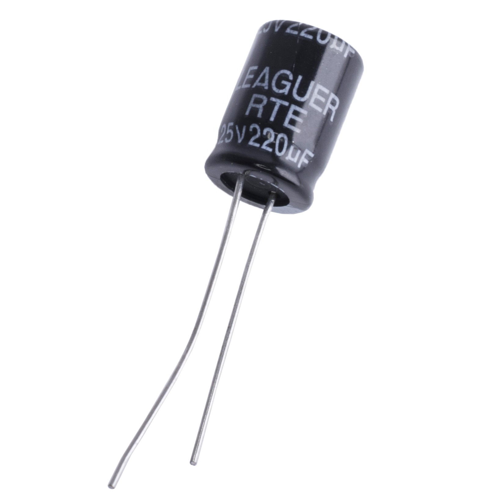 220uF 25V RTE 8x11,5mm (low esr) (RTE1E221M0812-LEAGUER) (электролитический конденсатор низкоимпедансный)