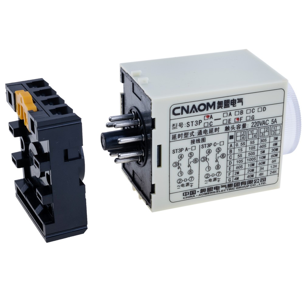 Реле часу із затримкою включення  220VAC, ST3P-AF 220VAC, 2M/20M/2H/12H